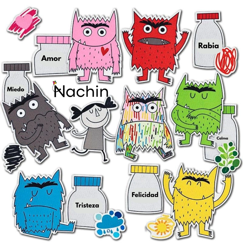 SET DIDACTICO EL MONSTRUO DE COLORES EMOCIONES NIÑOS - 1