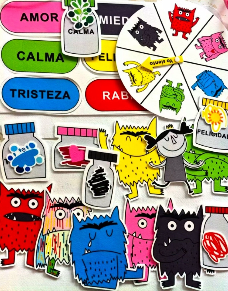 SET DIDACTICO EL MONSTRUO DE COLORES EMOCIONES NIÑOS - 5