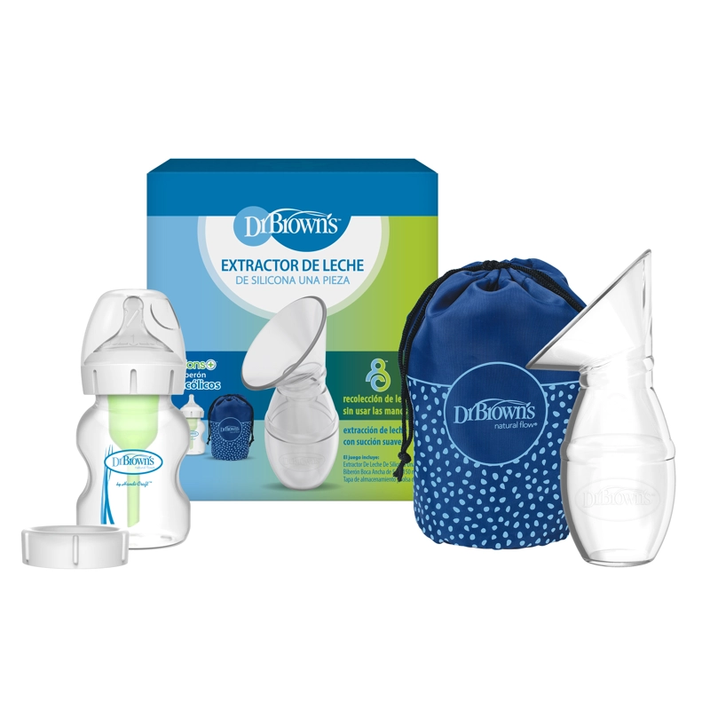 PACK RECOLECTOR DE LECHE MANUAL DR. BROWN'S + MAMADERA 150ML - 1