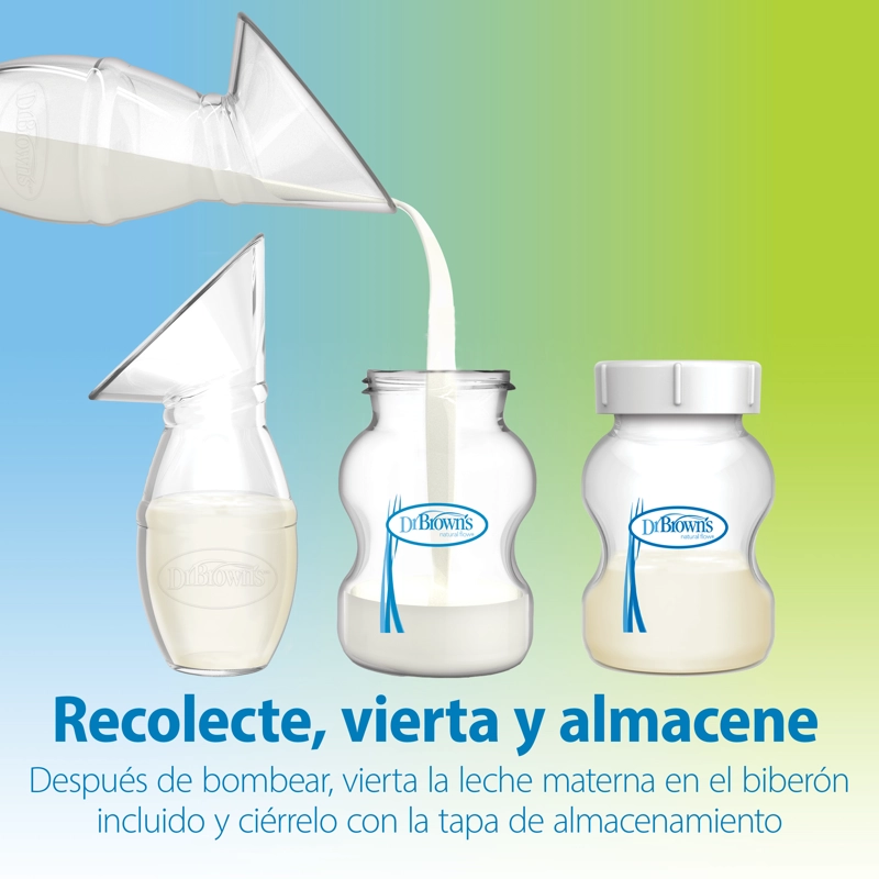 PACK RECOLECTOR DE LECHE MANUAL DR. BROWN'S + MAMADERA 150ML - 4