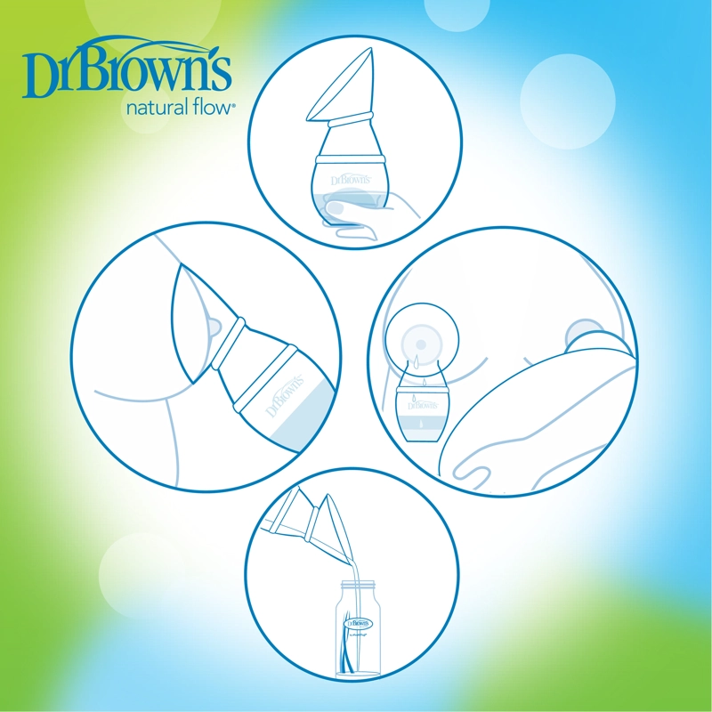 PACK RECOLECTOR DE LECHE MANUAL DR. BROWN'S + MAMADERA 150ML - 6