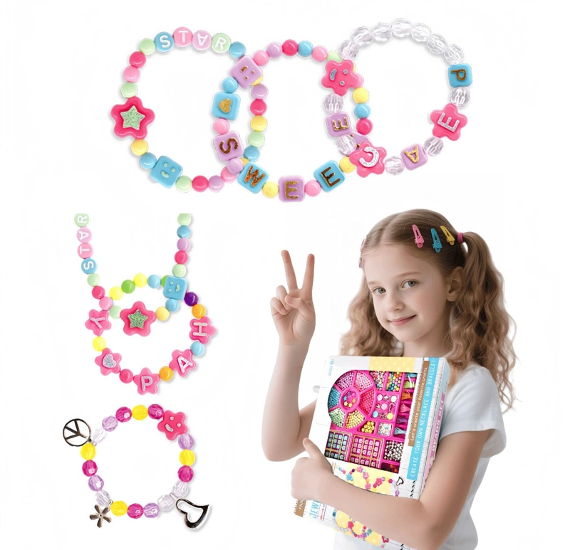 SET JUEGO CUENTA Y MOSTACILLA PULSERAS-COLLARES NIÑAS - 3