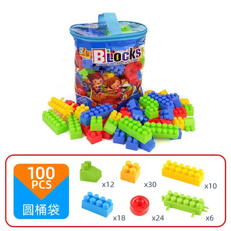 JUEGO DE BLOQUES DE CONSTRUCCION 100PZS NIÑOS CON BOLSA - 2
