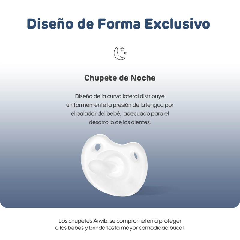 CHUPETE SILICONA BEBE  AIWIBI NOCHE 0+M - 2
