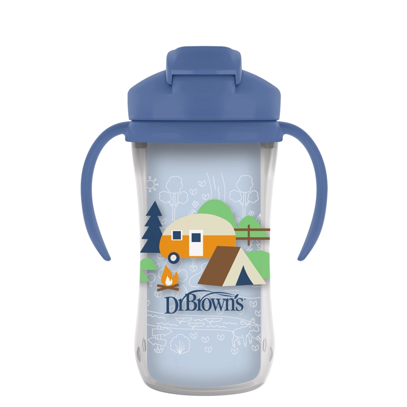 VASO TERMICO CON BOMBILLA 12M+ DR. BROWN'S 300ML ROSADO - 1