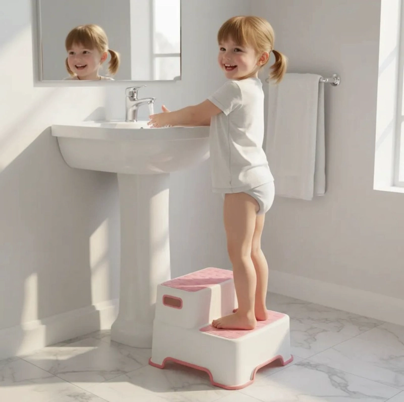 PISO TABURETE  ALZADOR DE BAÑO NIÑOS MULTIUSOS CELESTE - 4
