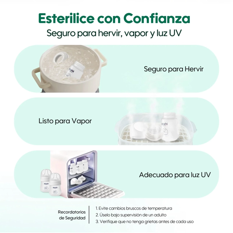 MAMADERA ANTICOLICO DE VIDRIO - SILICONA AIWIBI 120ML - 5
