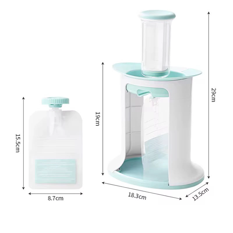 DISPENSADOR DE PAPILLA O COMPOTA NIÑOS VERDE - 4