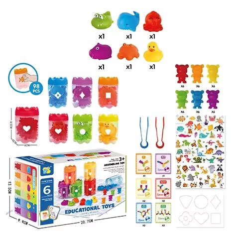 JUEGO DE CLASIFICACION COLORES -PINZAS- BOTELLAS NIÑOS - 2
