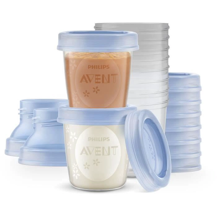 VASOS DE ALMACENAMIENTO LECHE 10UNID CAP 180ML AVENT - 2