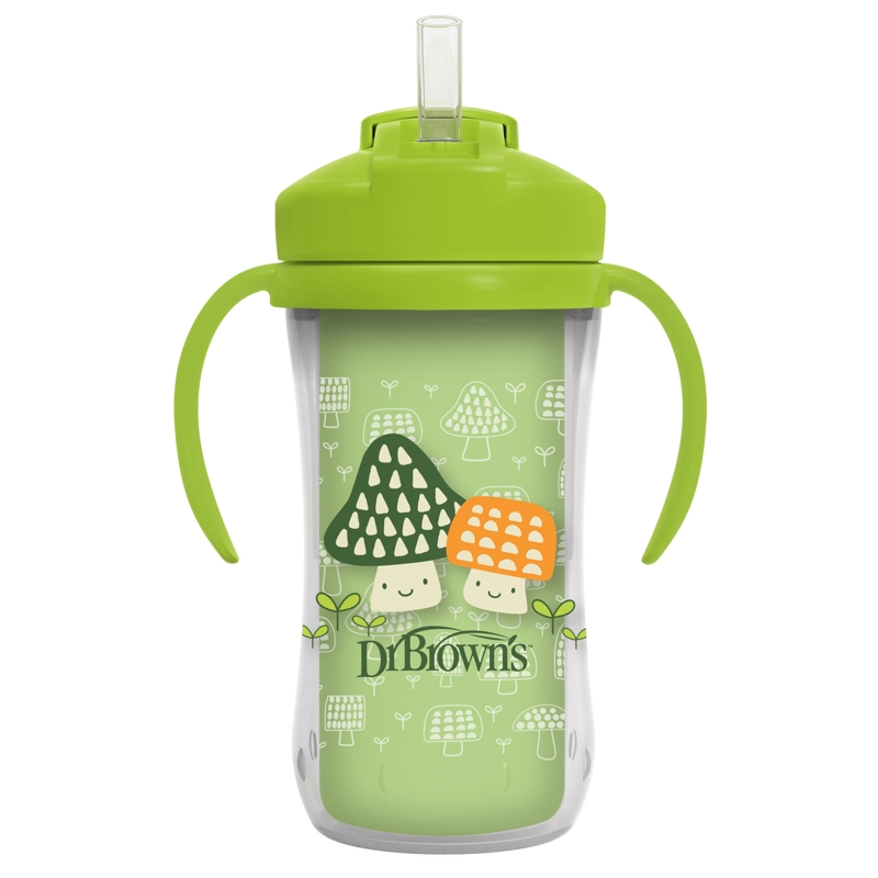 VASO TERMICO CON BOMBILLA 12M+ DR. BROWN'S 300ML VERDE - 2