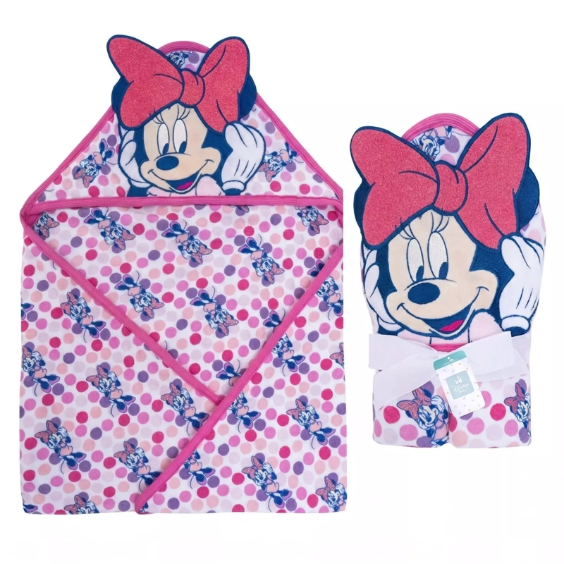 TOALLA DE BAÑO BEBE CON CAPUCHA BAMBINO MINNIE - 1