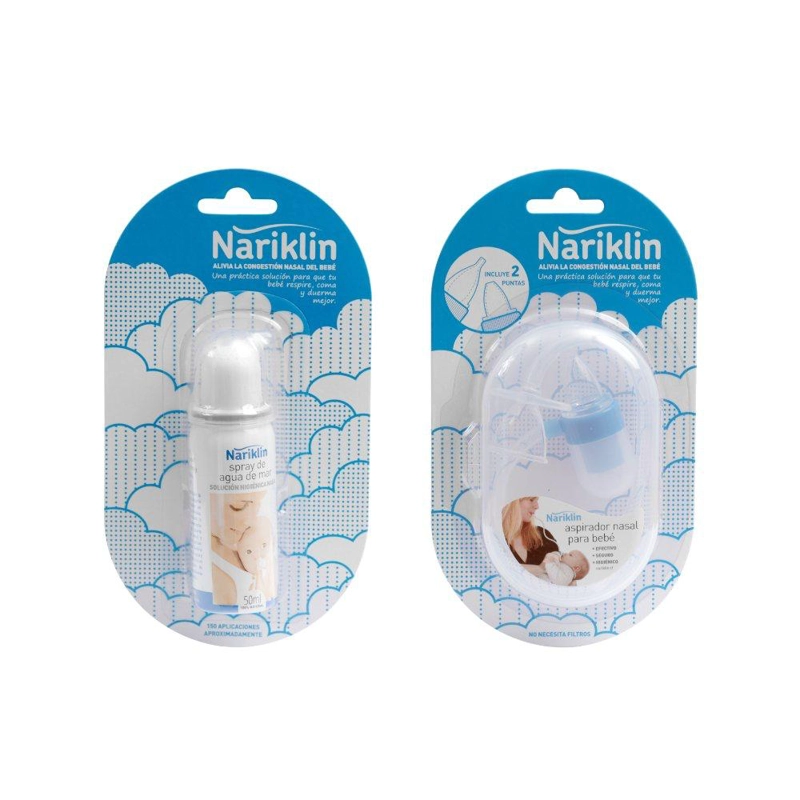PACK NARIKLIN ASPIRADOR NASAL Y SPRAY 100% AGUA DE MAR 50ML - 1