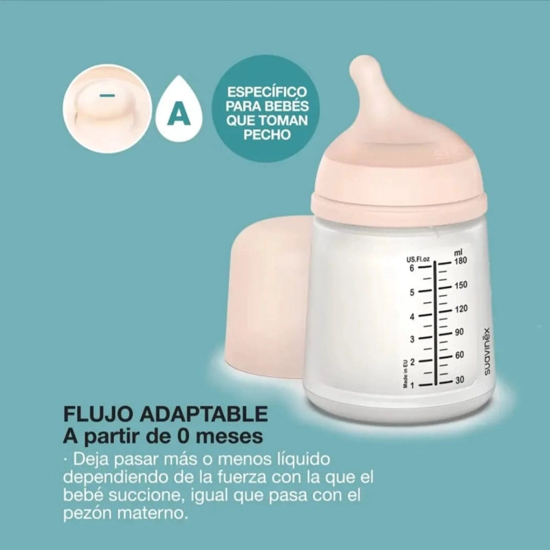 SET  ZERØ ZERØ MAMADERA 180ML+CHUPETE SUAVINEX - 5