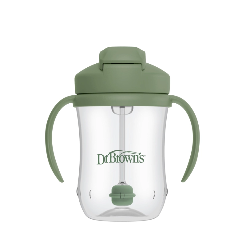 VASO ENTRENADOR ANTIDERRAMES 270ML 6M+ DR BROWN'S VERDE - 2