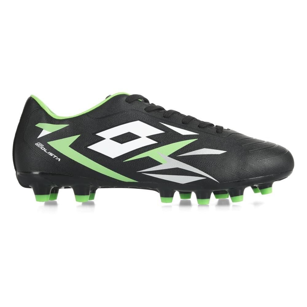 ZAPATILLAS FÚTBOL LOTTO SOLISTA FG NEGRO/VERDE ADULTO J0442 - 1
