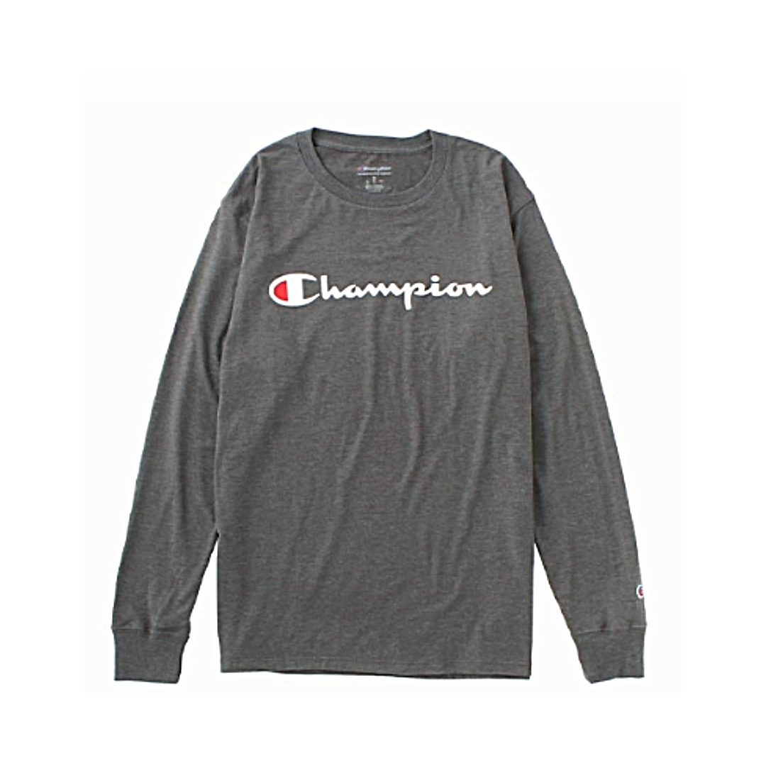 POLERA ALGODÓN HOMBRE CHAMPION GRIS MANGA LARGA CLASSIC LONG SLEEVE TEE GRAY GT - 1