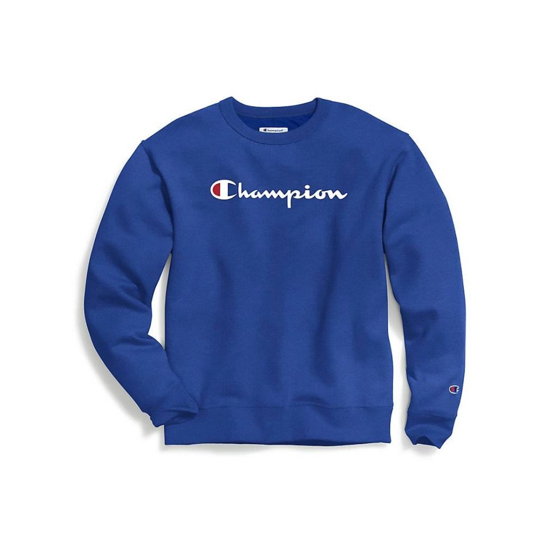 POLERÓN ALGODÓN HOMBRE CHAMPION AZUL GRAPHIC POWERBLEND FLEECE CREW BLUE GF88H-Y07718 - 1