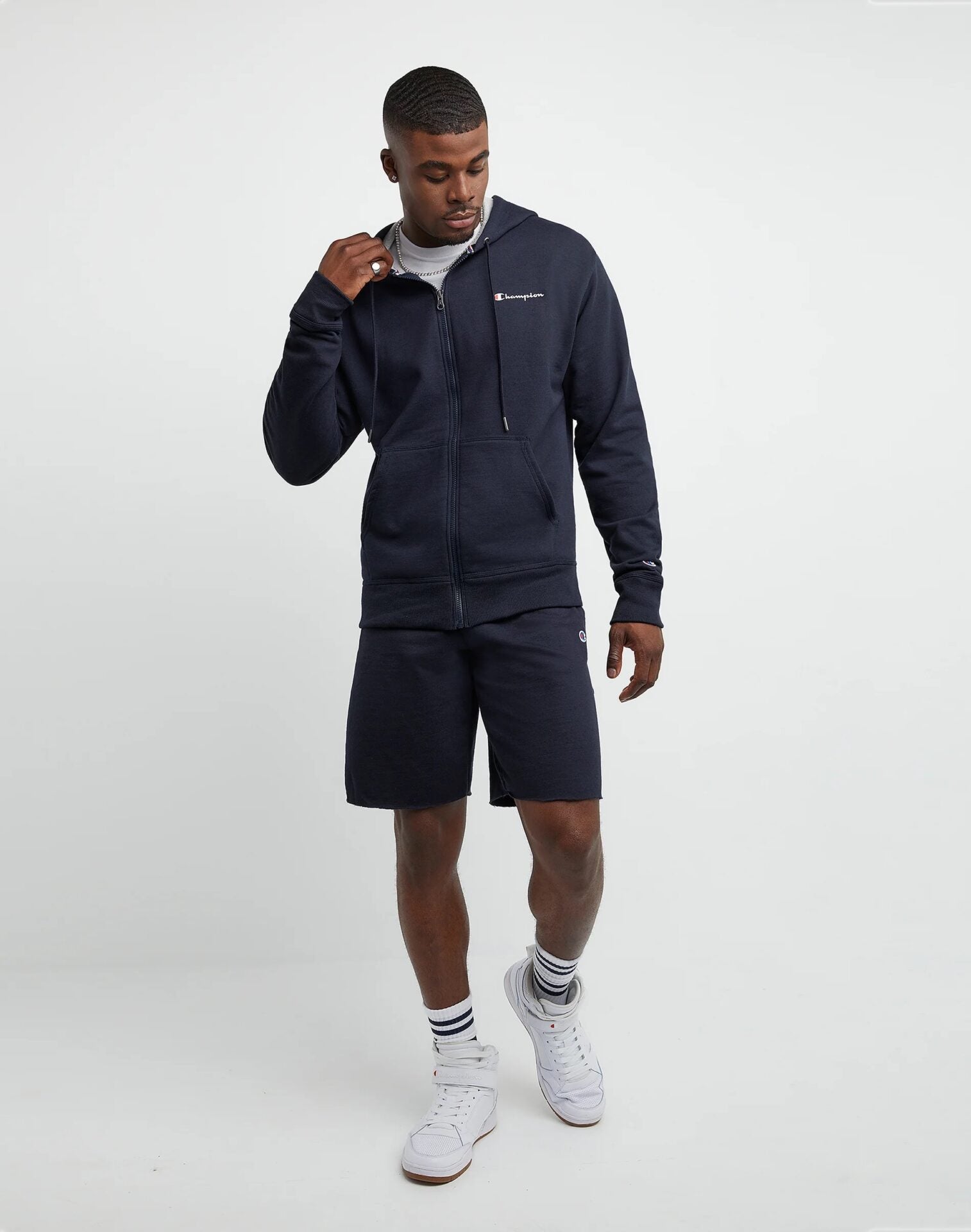 SUDADERA ALGODÓN HOMBRE CHAMPION NEGRO CON CAPUCHA Y CREMALLERA GF91H-Y08160 - 5