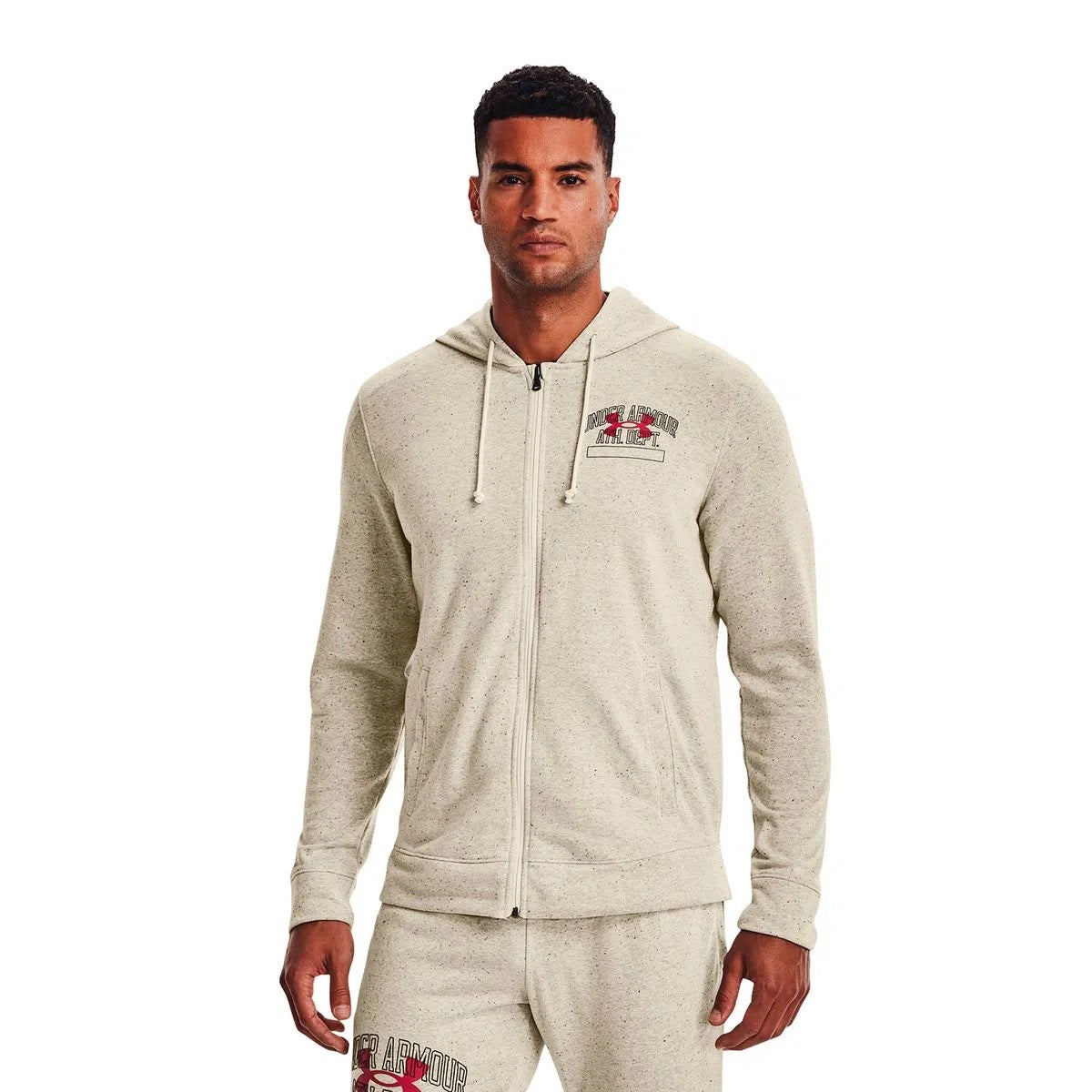 POLERÓN ALGODÓN HOMBRE UNDER ARMOUR BEIGE UA RIVAL TERRY ATHLETIC DEPARTMENT FULL-Z 1370355-279 - 3