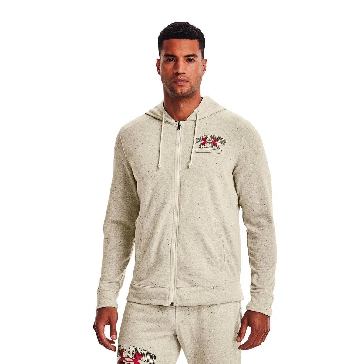 POLERÓN ALGODÓN HOMBRE UNDER ARMOUR BEIGE UA RIVAL TERRY ATHLETIC DEPARTMENT FULL-Z 1370355-279 - 3