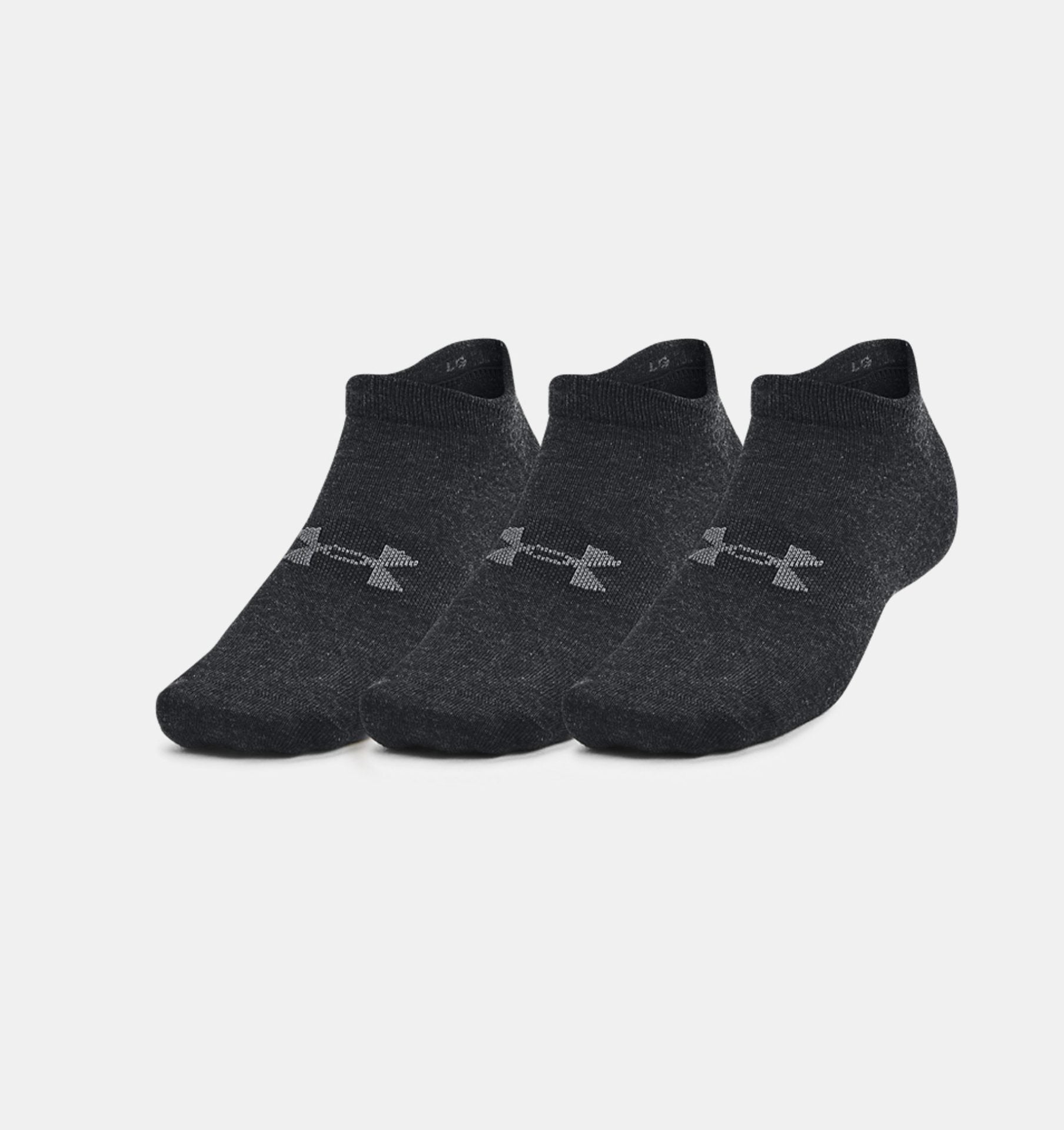 PACK 3 CALCETINES ALGODÓN UNISEX UNDER ARMOUR NEGRO ESSENTIAL NO SHOW NE - 1