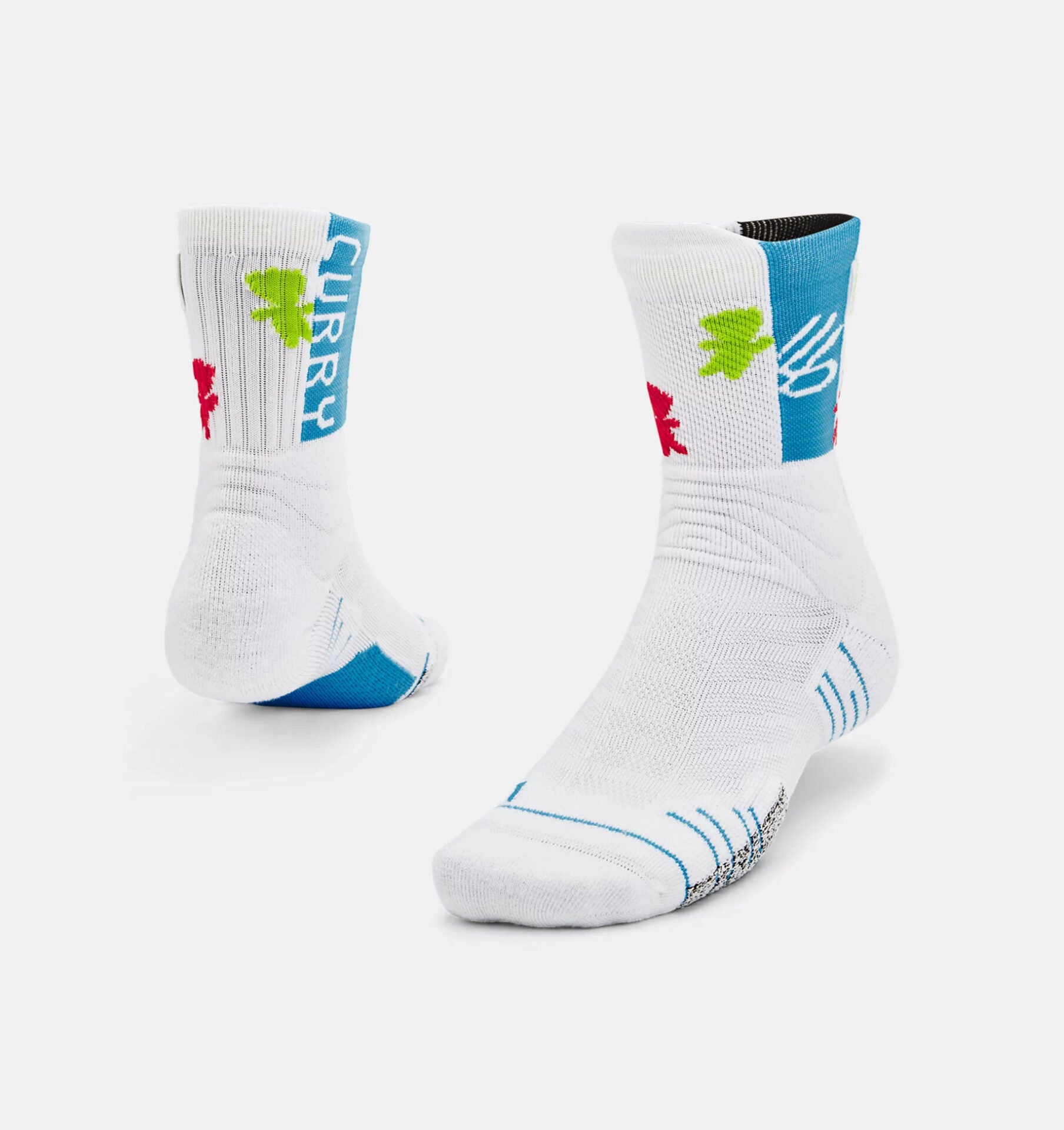 CALCETINES ALGODÓN UNISEX UNDER ARMOUR BLANCO CURRY PLAYMAKER CREW 1358779-105 - 1