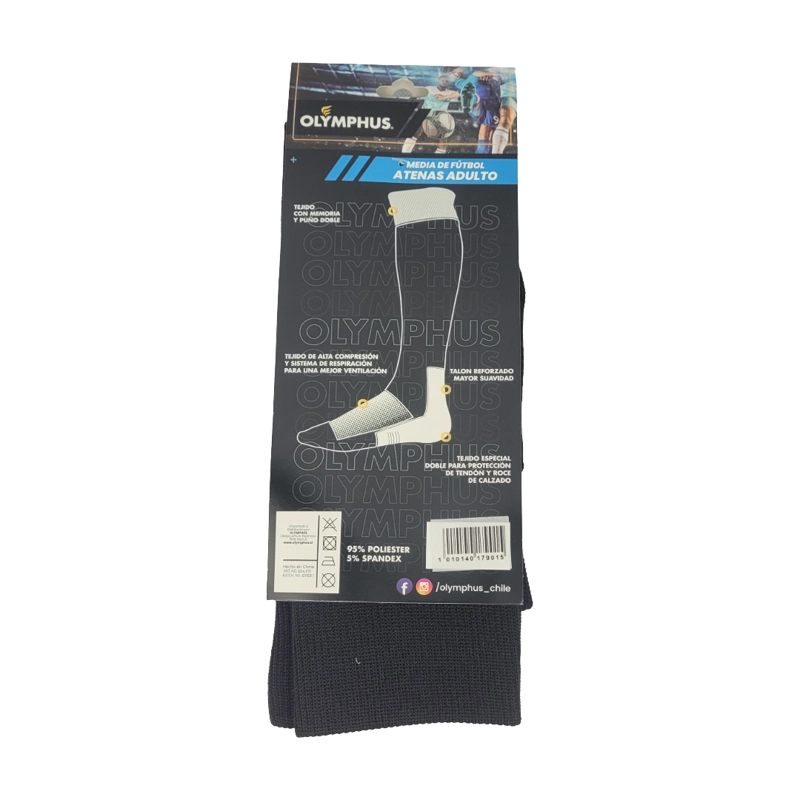 CALCETAS DE FUTBOL OLYMPHUS BLACK ADULTO 1014017901 - 2
