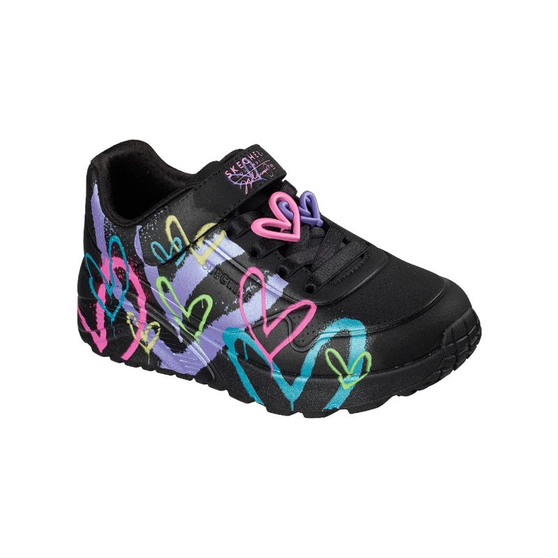 ZAPATILLAS URBANAS SKECHERS UNO LITE HEART STATUS INFANTIL | 314966L-BKMT - 2