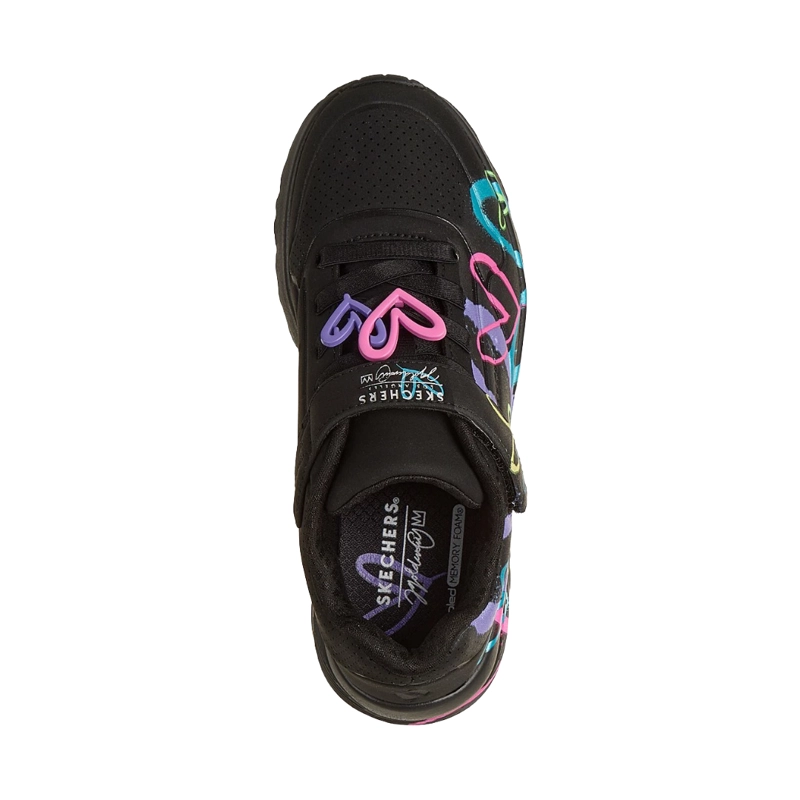 ZAPATILLAS URBANAS SKECHERS UNO LITE HEART STATUS INFANTIL | 314966L-BKMT - 3