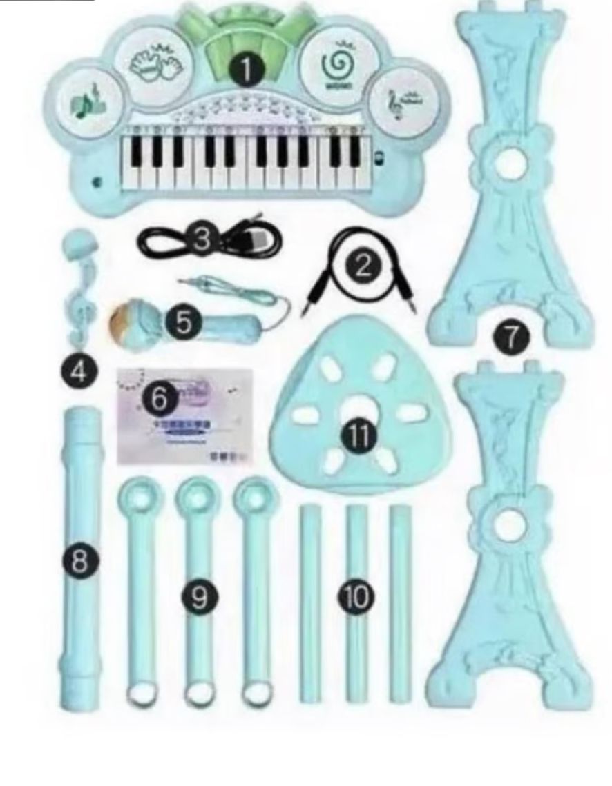 TECLADO ELECTRONICO PARA NIÑAS AZUL - 2