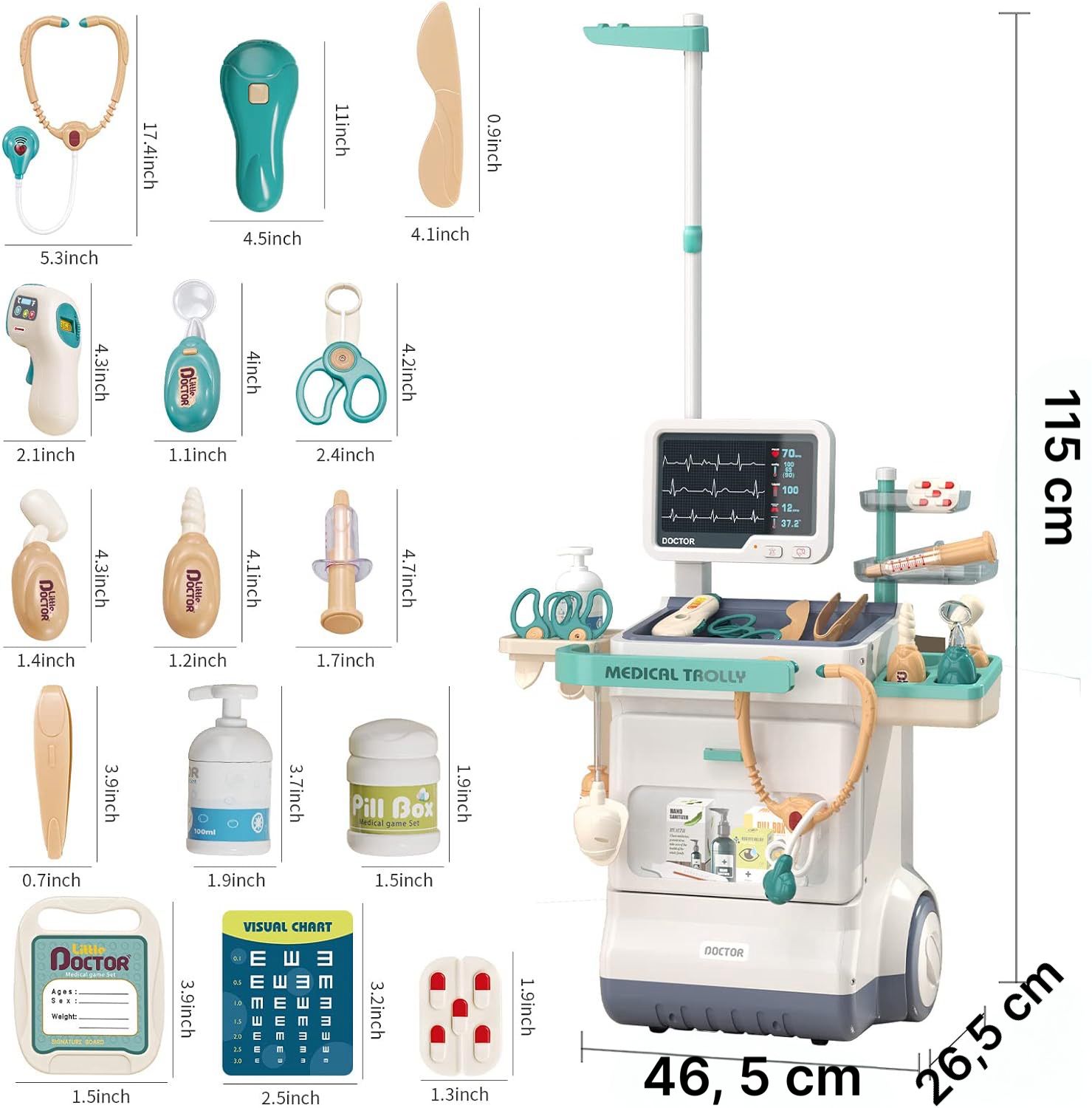 SET DE JUEGO CONSULTORIO MEDICO ELECTROCARDIOGRAMA - 2