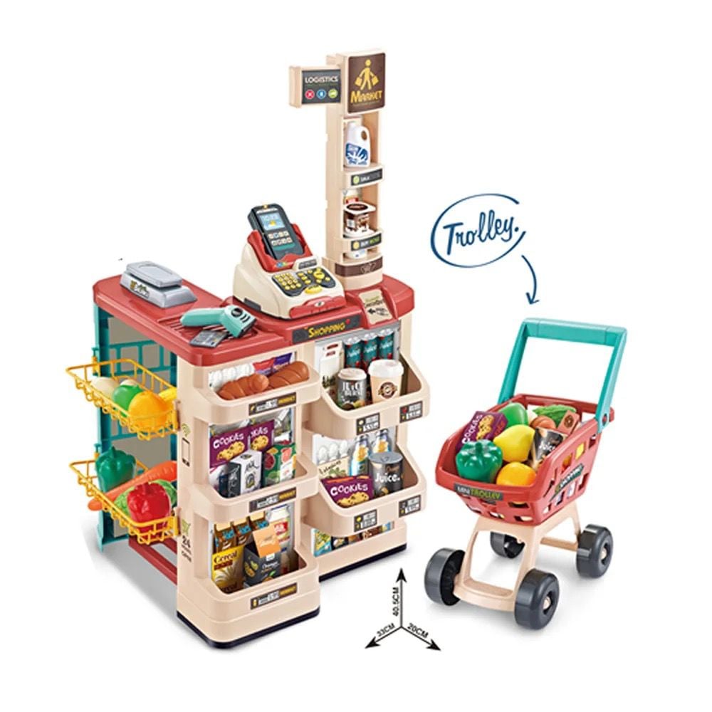 MINIMARKET SUPERMERCADO TIENDA CON CARRITO 48PZS - 1