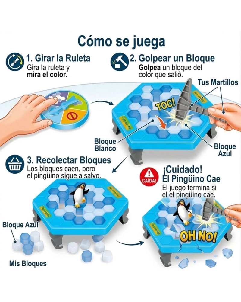 JUEGO DE MESA SALVA AL PINGÜINO ROMPE EL HIELO TRAMPA DE HIELO - 5