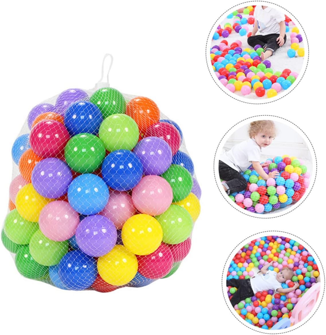 JUEGO DE 50 PELOTAS DE PLASTICOS MULTICOLOR - 3