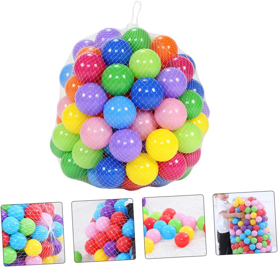 JUEGO DE 50 PELOTAS DE PLASTICOS MULTICOLOR - 4