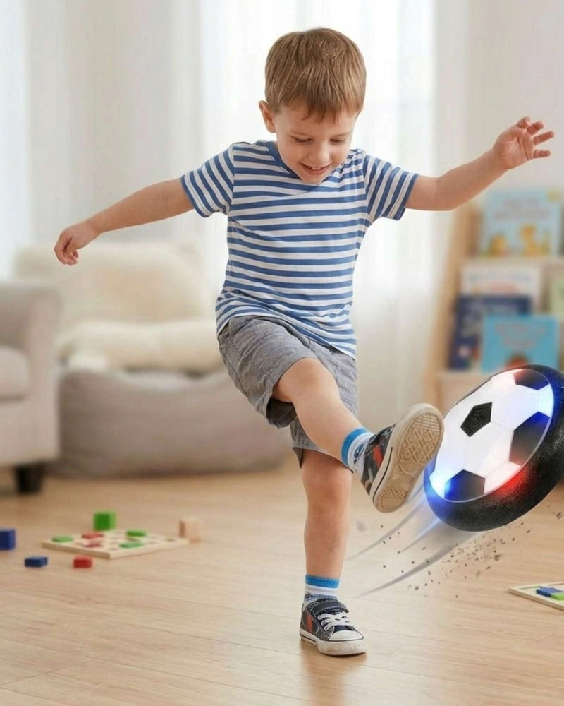 BALON DE FUTBOL FLOTANTE HOVER BALL CON LUCES LED Y BORDES DE ESPUMA - 4