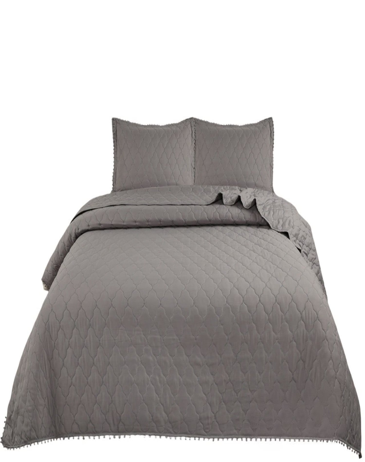 CUBRECAMAS QUILT DE VERANO PLAZA Y MEDIA CON POMPONES B5 - 1