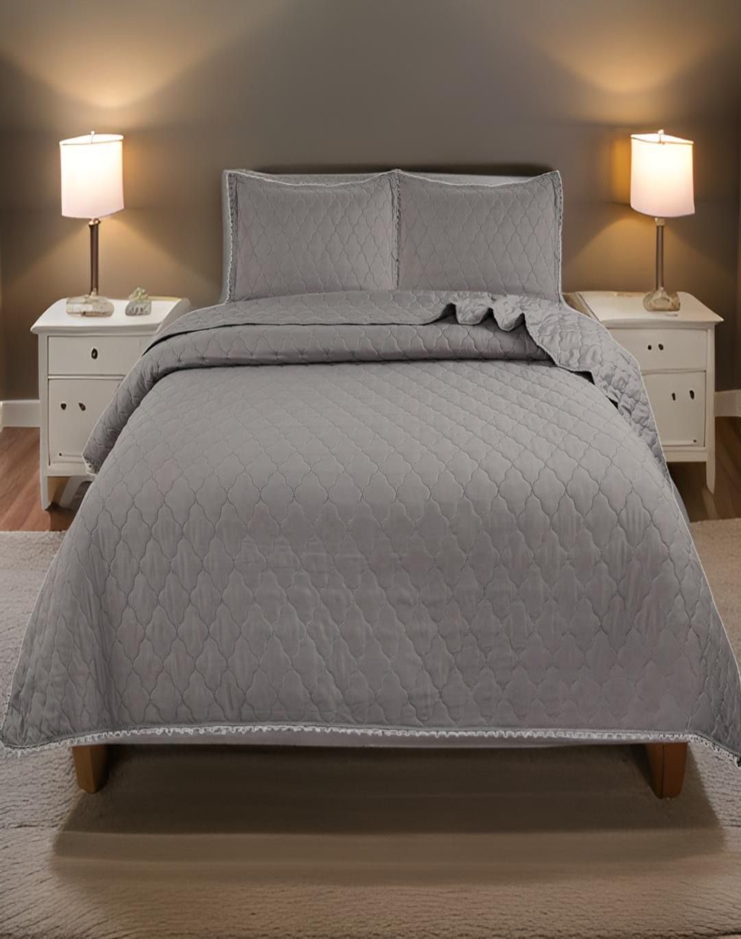CUBRECAMAS QUILT DE VERANO PLAZA Y MEDIA CON POMPONES B5 - 3