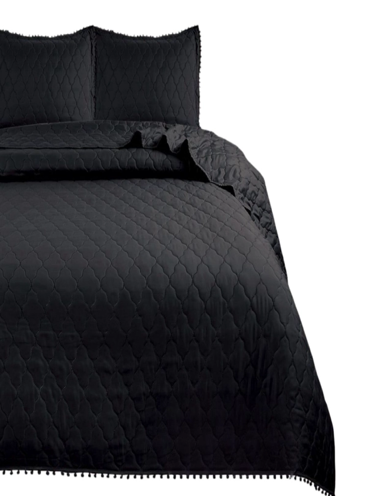 CUBRECAMAS QUILT DE VERANO PLAZA Y MEDIA CON POMPONES B3 - 2