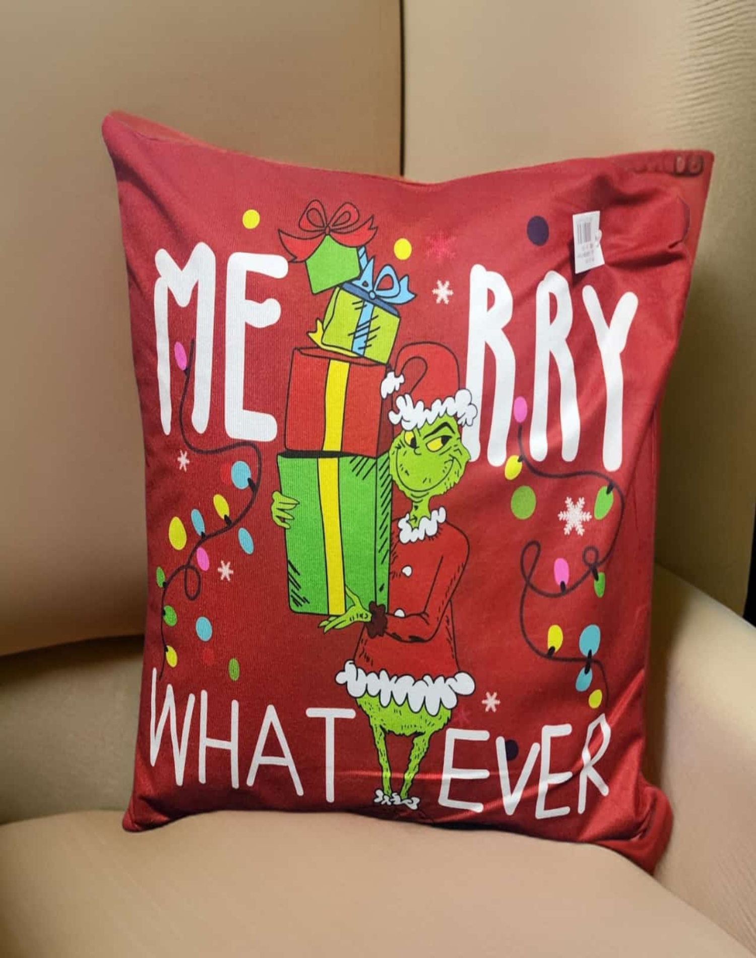 SET 4 FUNDAS COJÍN NAVIDAD 40X40CM SURTIDAS GRINCH - 5