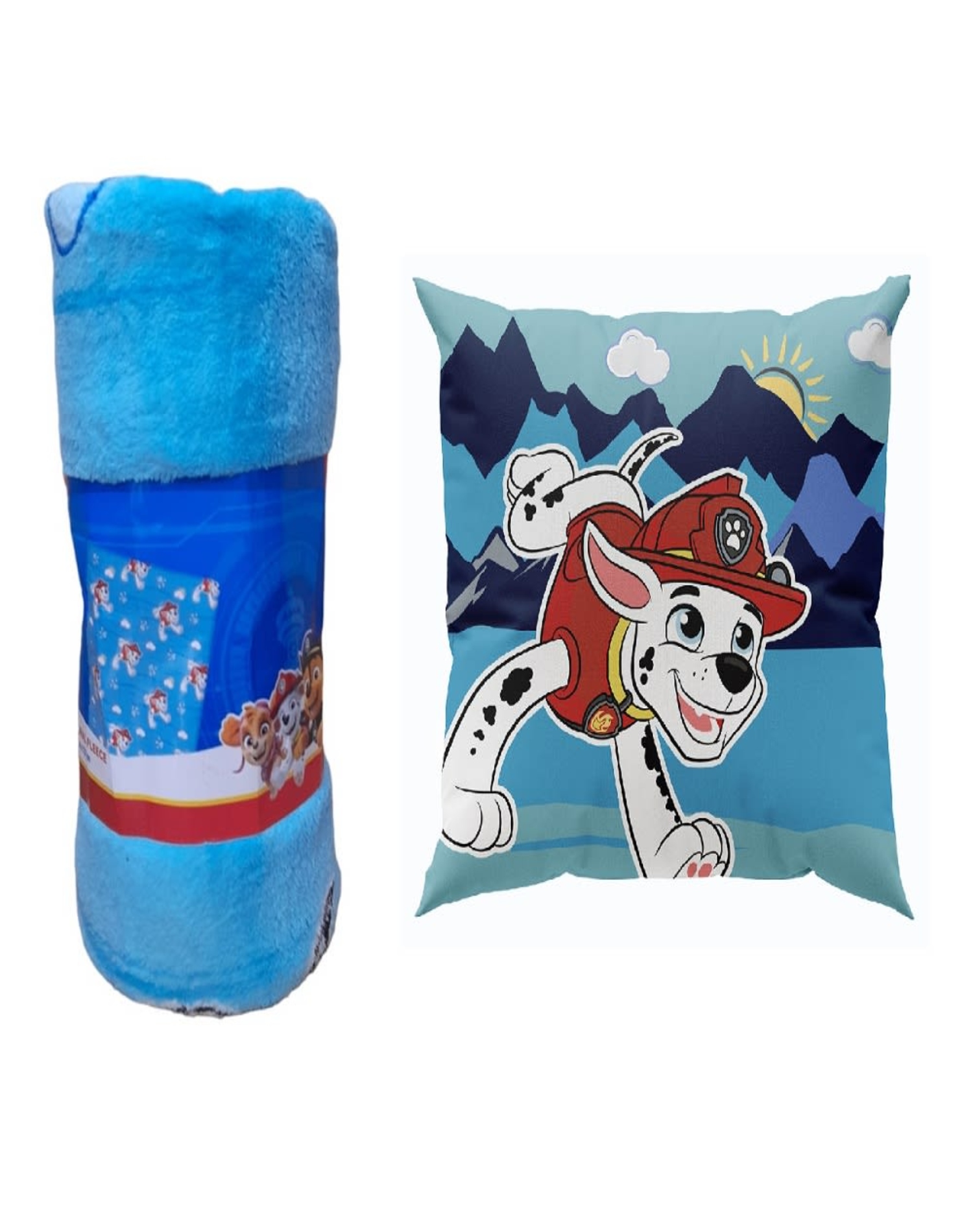 PACK MANTA INFANTIL + COJÍN NIÑO DISEÑO ANIMADO PAW PATROL - 1