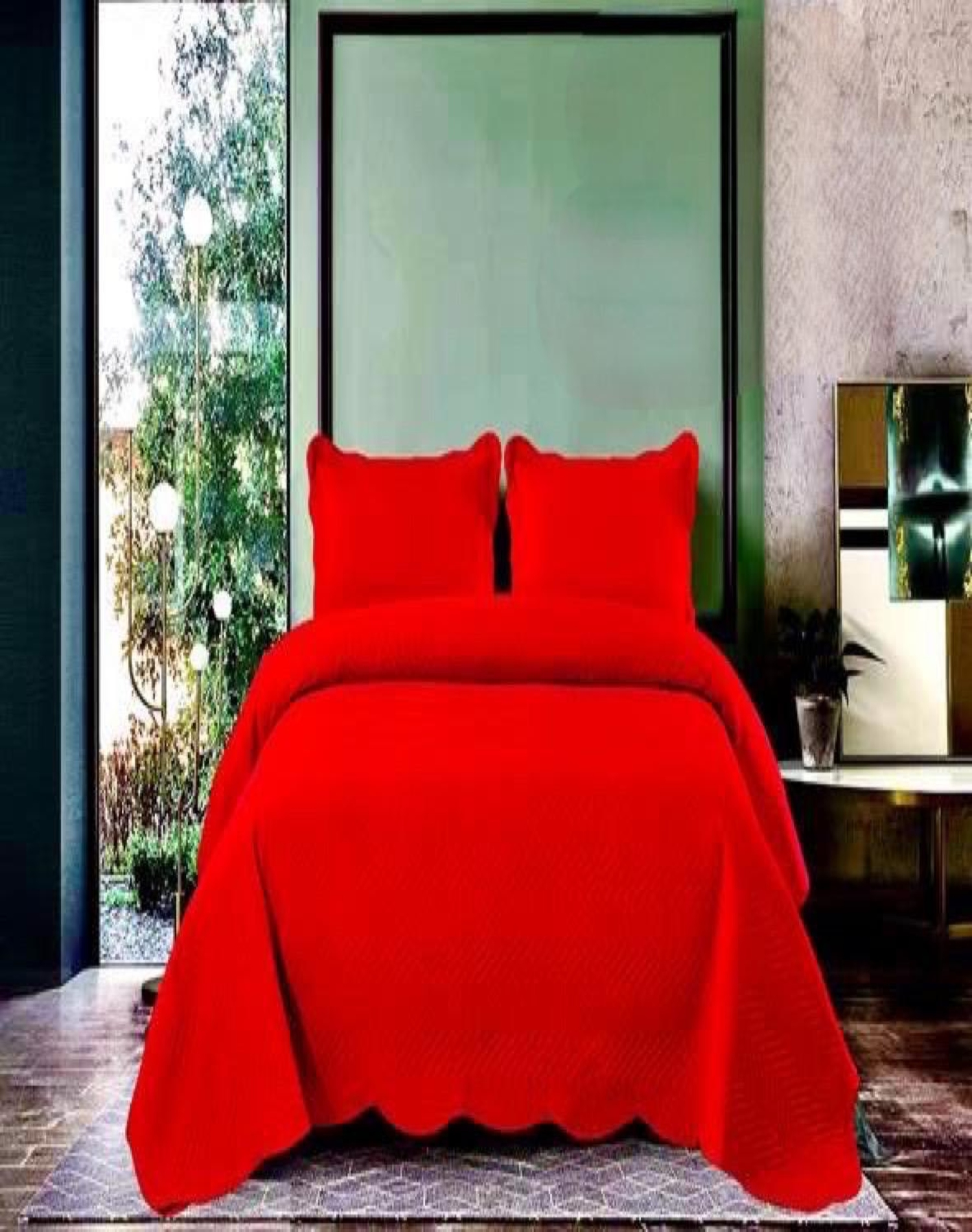 CUBRECAMA QUILT 2 PLAZAS+2 FUNDAS VERANO UNICOLOR 13N06 - 3