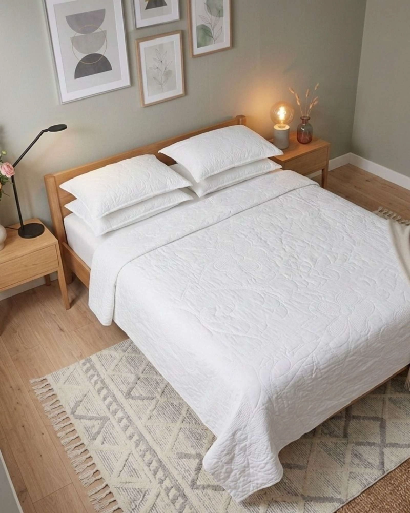 QUILT BORDADO FLORAL 2 PLAZAS COLECCION BOTANICA - 3