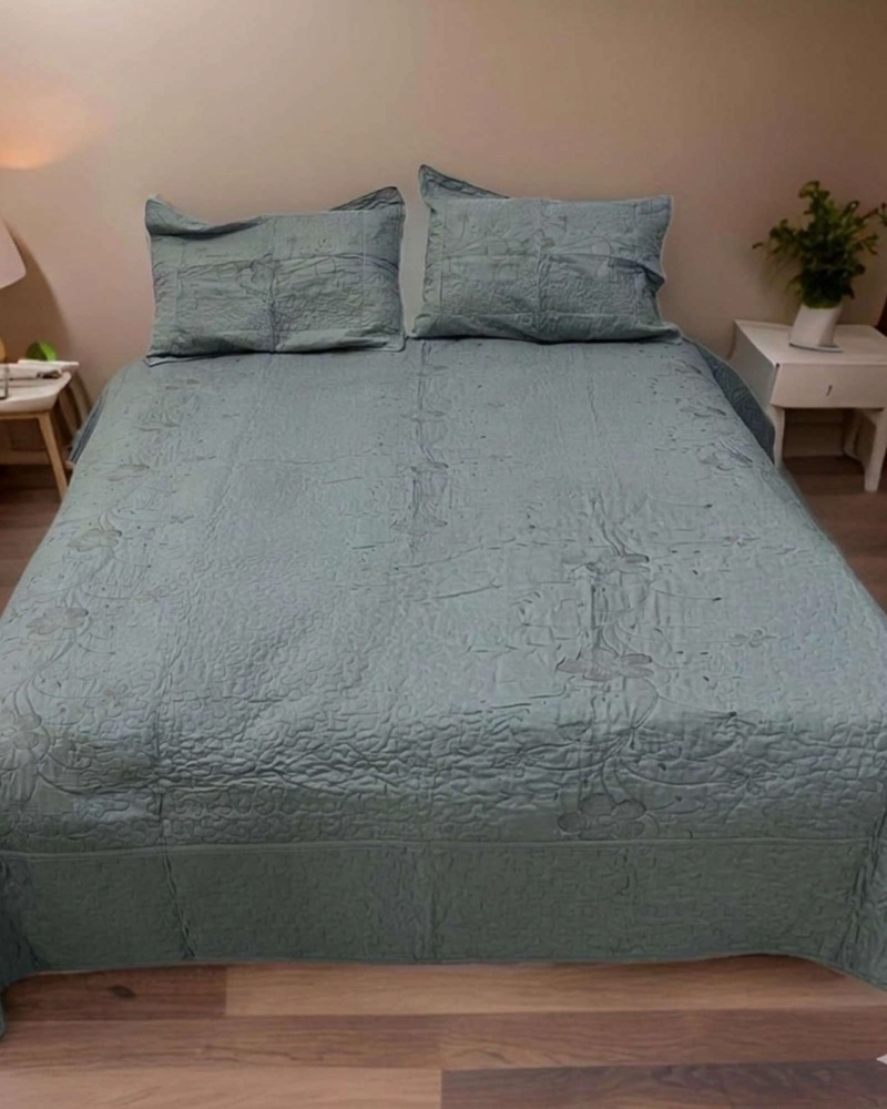 QUILT BORDADO FLORAL 2 PLAZAS COLECCION BOTANICA - 3