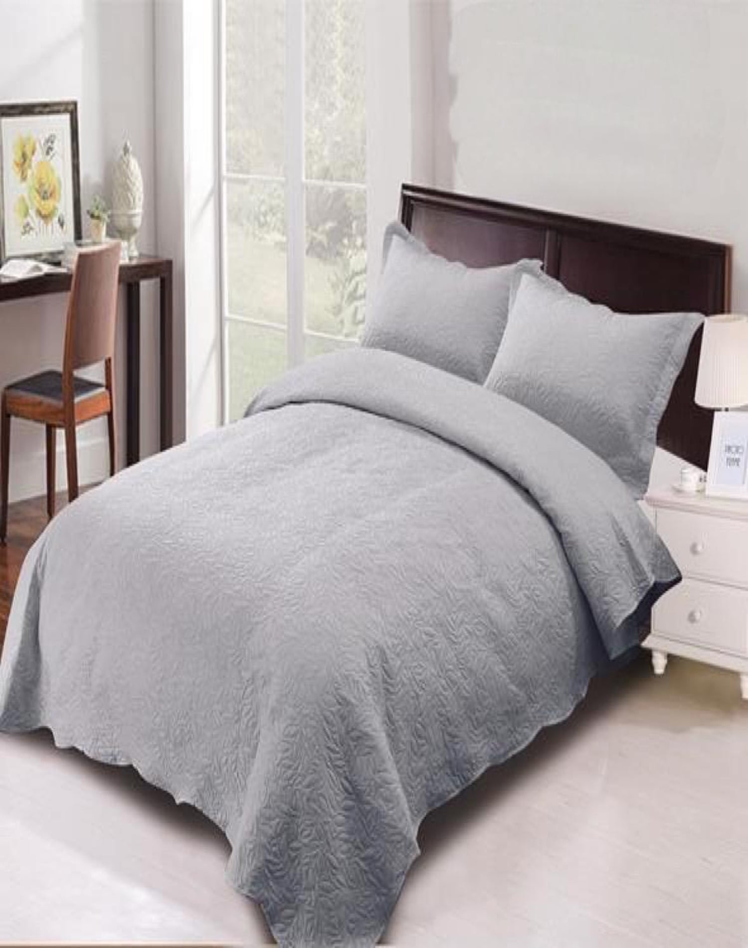 CUBRECAMA QUILT 2 PLAZAS+2 FUNDAS VERANO UNICOLOR 13N03 - 3