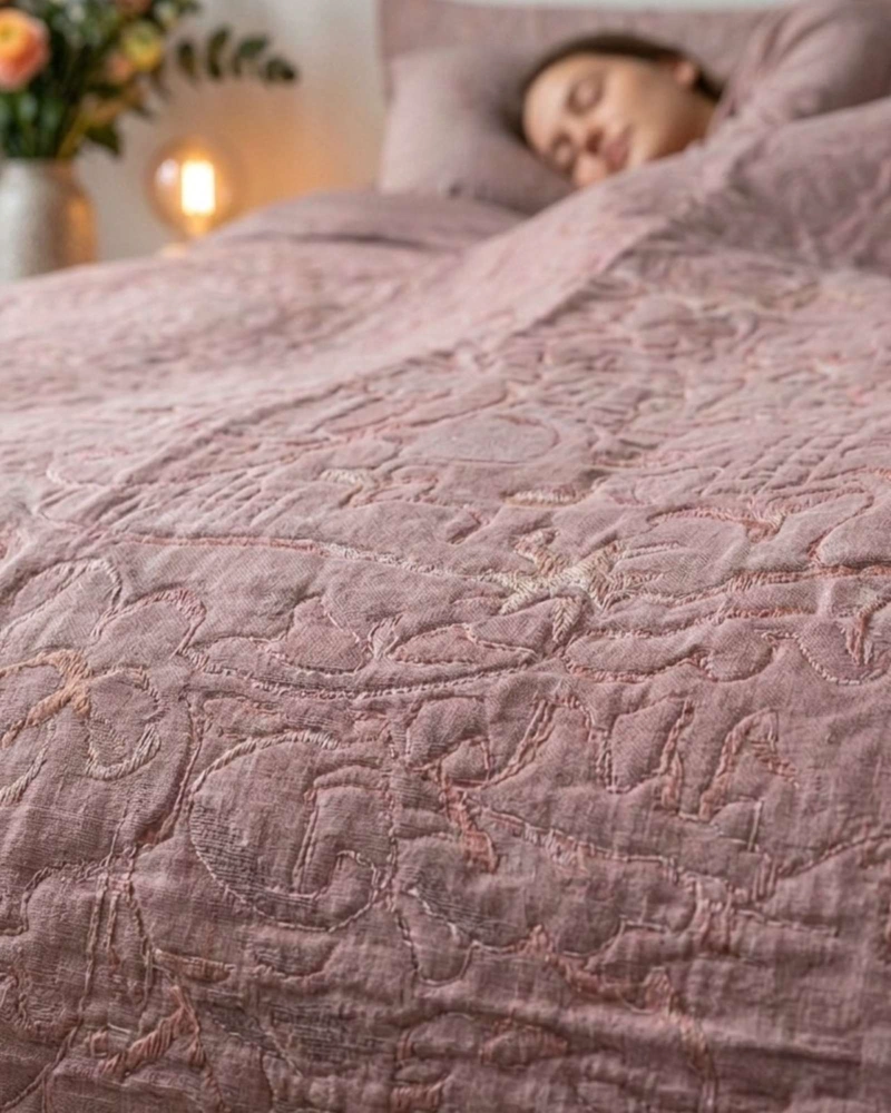 QUILT BORDADO FLORAL 2 PLAZAS COLECCION BOTANICA - 3