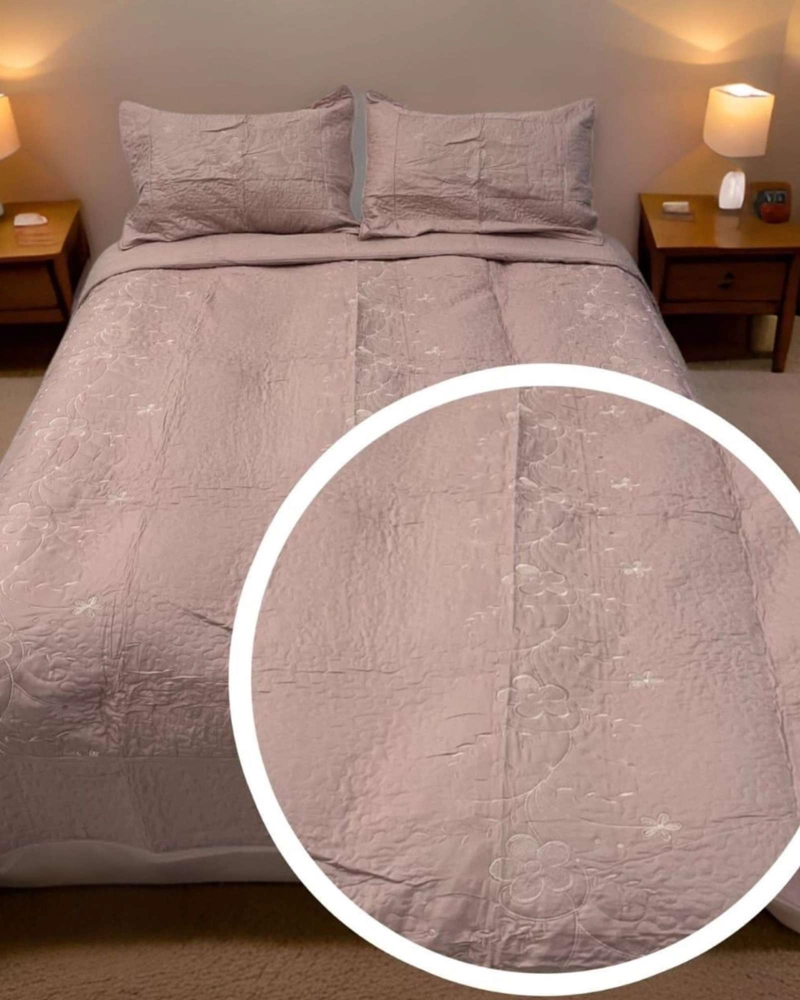QUILT BORDADO FLORAL 2 PLAZAS COLECCION BOTANICA - 5