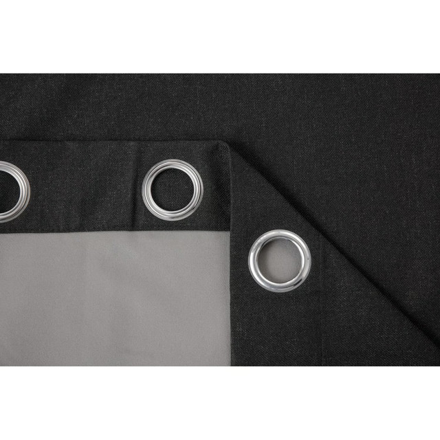SET CORTINAS 2 PAÑOS ENGOMADAS TEXTURIZADA 140X220 NEGRA - 2