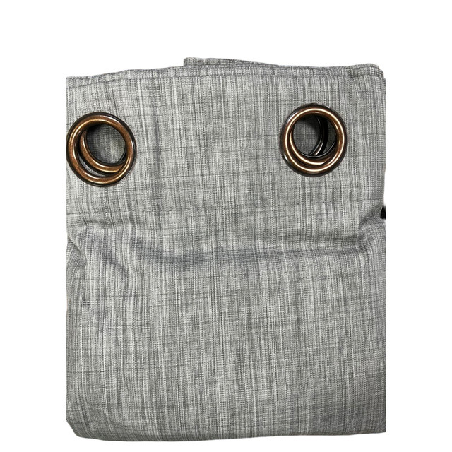 SET CORTINAS  2 PAÑOS ENGOMADAS TEXTURIZADA 140X220 GRIS - 2
